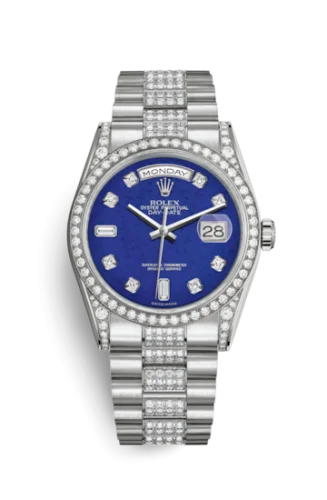 Rolex - 118389-0093 Day-Date 36 White Gold Diamonds / President Diamond / Lapis