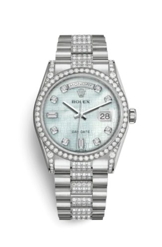 Rolex - 118389-0094 Day-Date 36 White Gold Diamond / President Diamonds / Oxford MOP