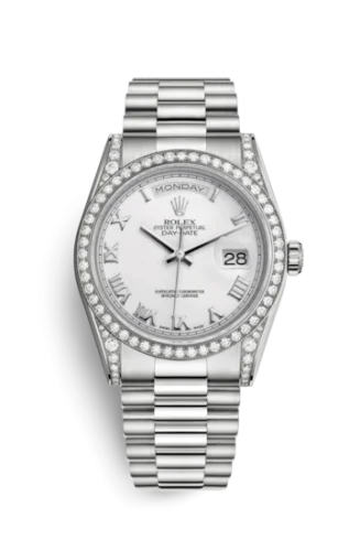 Rolex - 118389-0098 Day-Date 36 White Gold Diamonds / President / White Roman
