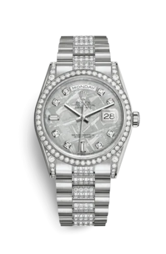 Rolex - 118389-0101 Day-Date 36 White Gold Diamonds / President Diamonds / Meteorite