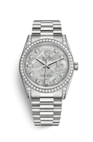 Rolex - 118389-0102. Day-Date 36 White Gold Diamonds / President  / Meteorite