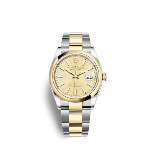 Rolex - 126203-0040 Datejust 36 Stainless Steel / Yellow Gold / Smooth / Golden - Fluted / Oyster