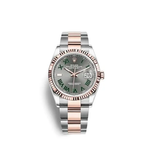 Rolex - 126231-0030 Datejust 36 Stainless Steel / Everose / Fluted / Slate - Roman / Oyster