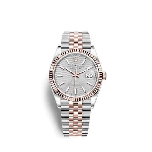 Rolex - 126231-0033 Datejust 36 Stainless Steel / Everose / Fluted / Silver - Fluted / Jubilee