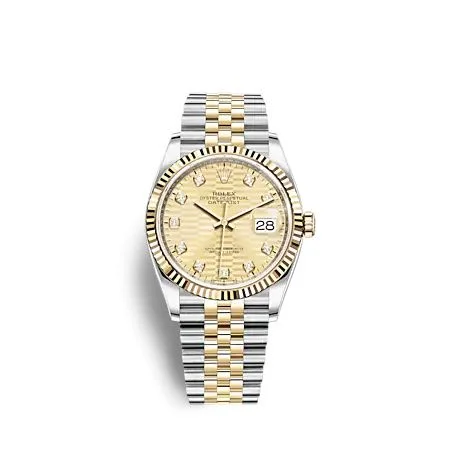 Rolex - 126233-0045 Datejust 36 Stainless Steel  - Yellow Gold - Fluted / Champagne - Fluted - Diamond / Jubilee