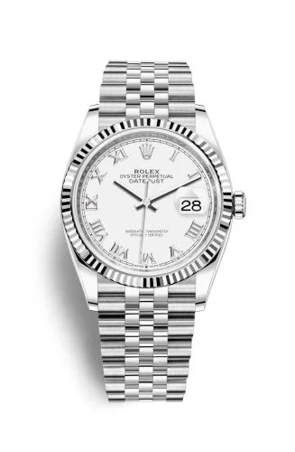 Rolex - 126234-0025 Datejust 36 Stainless Steel / Fluted / White Roman / Jubilee