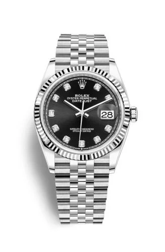 Rolex - 126234-0027 Datejust 36 Stainless Steel / Fluted / Black-Diamond / Jubilee
