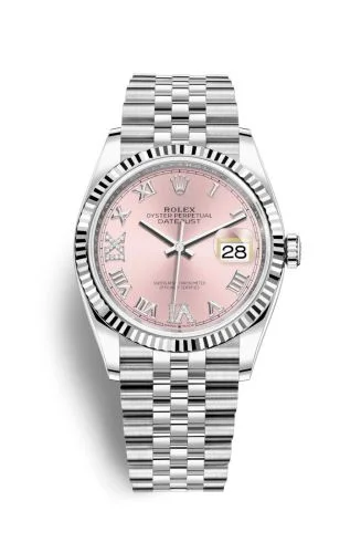 Rolex - 126234-0031 Datejust 36 Stainless Steel / Fluted / Pink Roman-Diamonds / Jubilee