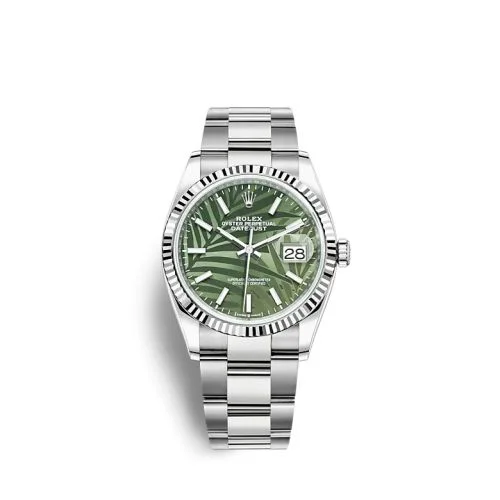Rolex - 126234-0048 Datejust 36 Stainless Steel / Fluted / Green - Palm / Oyster