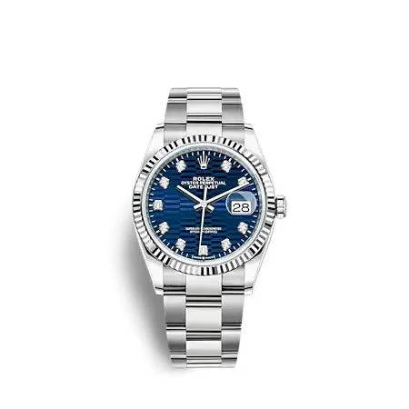 Rolex - 126234-0058 Datejust 36 Stainless Steel - Fluted / Blue - Fluted - Diamond / Oyster