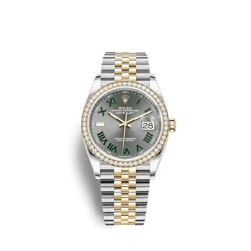 Rolex - 126283RBR-0021 Datejust 36 Stainless Steel / Yellow Gold / Diamond / Slate - Roman / Jubilee