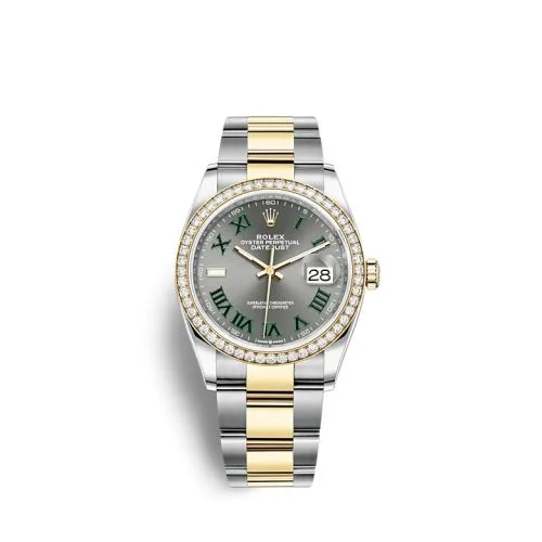 Rolex - 126283RBR-0022 Datejust 36 Stainless Steel / Yellow Gold / Diamond / Slate - Roman / Oyster