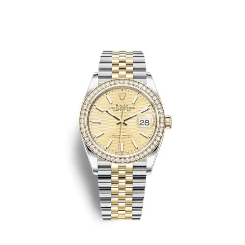 Rolex - 126283RBR-0025 Datejust 36 Stainless Steel / Yellow Gold / Diamond / Champagne - Fluted / Jubilee