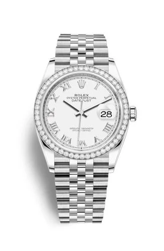 Rolex - 126284RBR-0017 Datejust 36 Stainless Steel / Diamond / White Roman / Jubilee