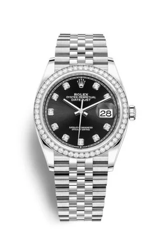 Rolex - 126284RBR-0019 Datejust 36 Stainless Steel / Diamond / Black-Diamond / Jubilee