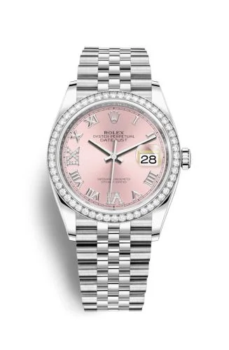 Rolex - 126284RBR-0023 Datejust 36 Stainless Steel / Diamond / Pink Roman-Diamonds / Jubilee