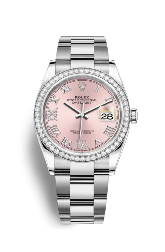 Rolex - 126284RBR-0024 Datejust 36 Stainless Steel / Diamond / Pink Roman-Diamonds / Oyster