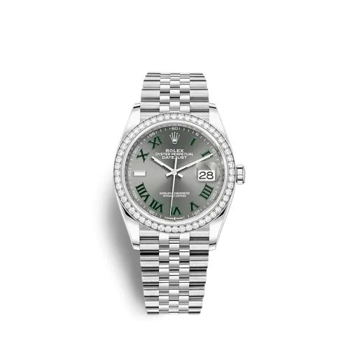 Rolex - 126284RBR-0037 Datejust 36 Stainless Steel / Diamond / Slate - Roman / Jubilee