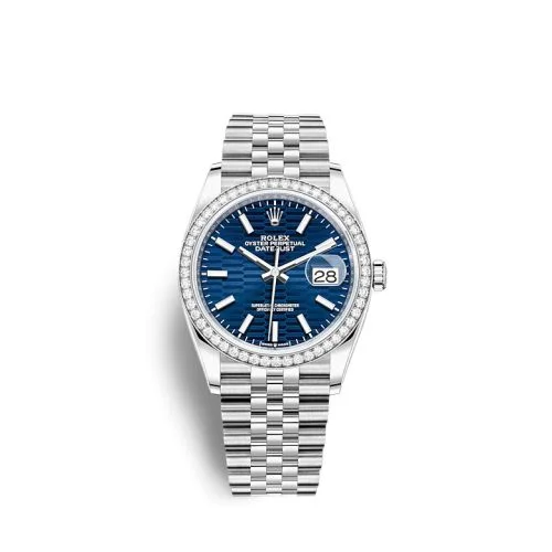 Rolex - 126284RBR-0041 Datejust 36 Stainless Steel / Diamond / Blue - Fluted / Jubilee