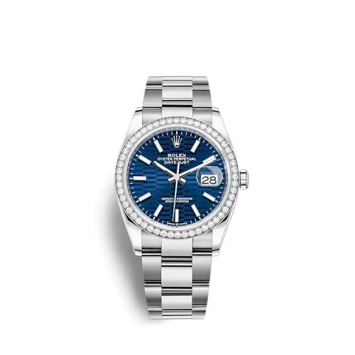 Rolex - 126284RBR-0042 Datejust 36 Stainless Steel / Diamond / Blue - Fluted / Oyster