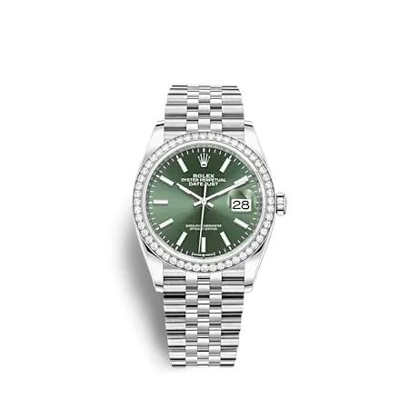Rolex - 126284RBR-0043 Datejust 36 Stainless Steel - Diamond / Green / Jubilee