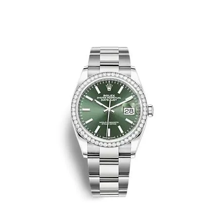 Rolex - 126284RBR-0044 Datejust 36 Stainless Steel - Diamond / Green / Oyster