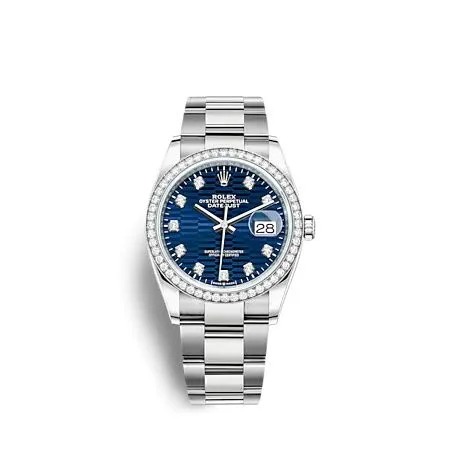 Rolex - 126284RBR-0050 Datejust 36 Stainless Steel - Diamond / Blue - Fluted - Diamond / Oyster