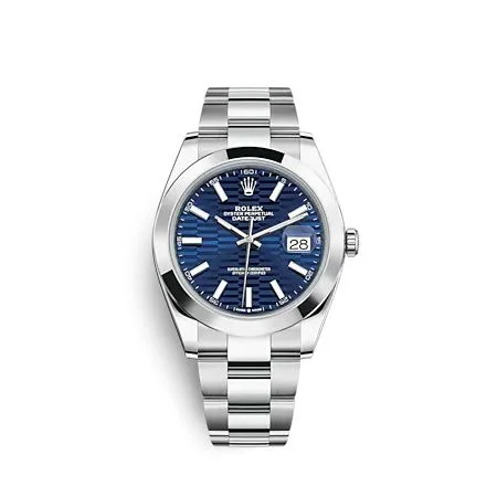 Rolex - 126300-0023 Datejust 41 Stainless Steel Smooth / Oyster / Blue - Fluted