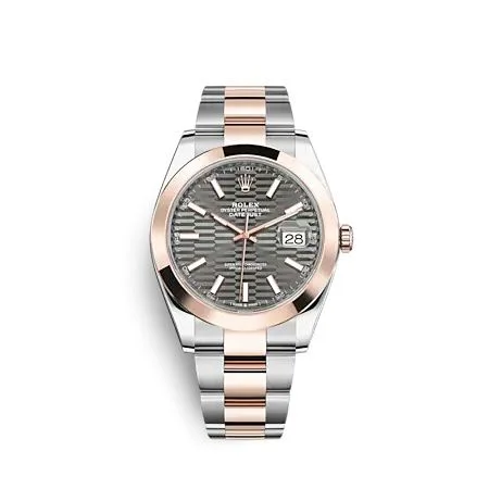 Rolex - 126301-0019 Datejust 41 Rolesor Everose - Smooth / Oyster / Slate - Fluted