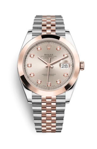 Rolex - 126301-0007 Datejust 41 Rolesor Everose Smooth / Oyster / Sundust - Diamond