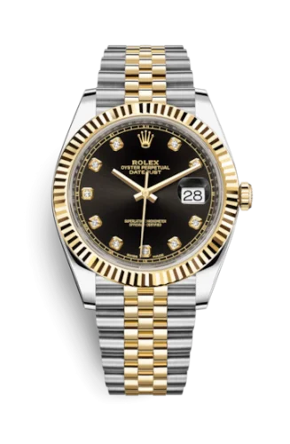 Rolex - 126333-0006 Datejust 41 Rolesor Yellow Fluted / Jubilee / Black - Diamond