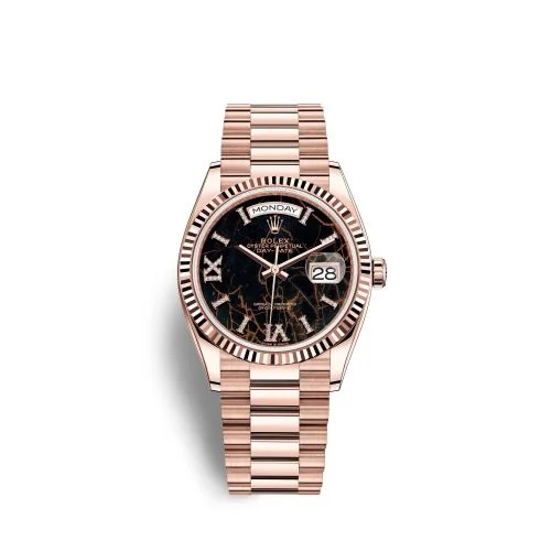 Rolex - 128235-0041 Day-Date 36 Everose Gold / Fluted / Eisenkiesel / President