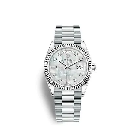 Rolex - 128236-0002 Day-Date 36 Platinum - Fluted / MOP / President