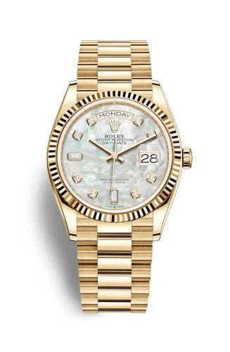 Rolex - 128238-0011 Day-Date 36 Yellow Gold / Fluted / MOP-Diamond / President