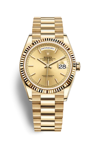 Rolex - 128238-0045 Day-Date 36 Yellow Gold / Fluted / Champagne / President