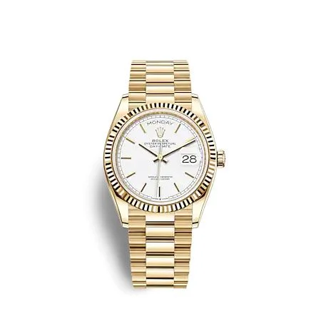 Rolex - 128238-0081 Day-Date 36 Yellow Gold / Fluted / White / President
