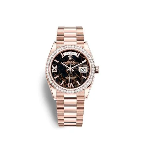Rolex - 128345RBR-0044 Day-Date 36 Everose Gold / Diamond / Eisenkiesel / President