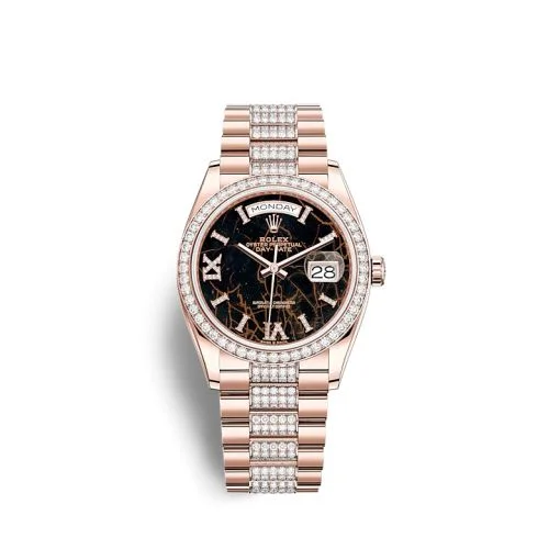 Rolex - 128345RBR-0045 Day-Date 36 Everose Gold / Diamond / Eisenkiesel / President-Diamond
