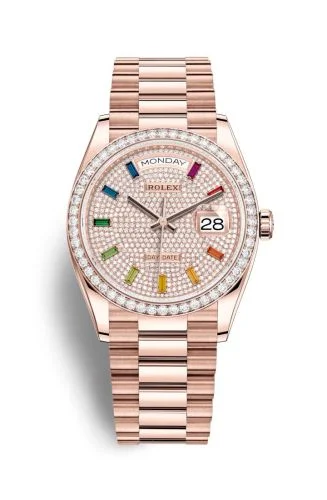 Rolex - 128345RBR-0020 Day-Date 36 Everose Gold / Diamond / Rose - Diamond / President - Diamond