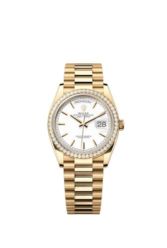 Rolex - 128348RBR-0047 Day-Date 36 Yellow Gold Diamond / White / President