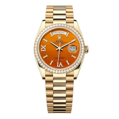 Rolex - 128348RBR-0049 Day-Date 36 Yellow Gold - Diamond / Carnelian / President