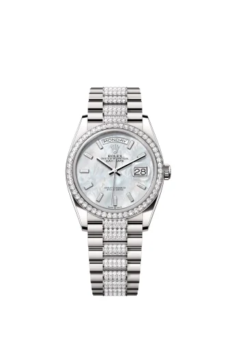 Rolex Rolex - 128349RBR-0050 Day-Date 36 White Gold - Diamond / MOP - Baguette / President - Diamond