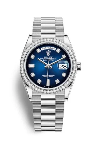 Rolex - 128349RBR-0001 Day-Date 36 White Gold / Diamond / Silver / President