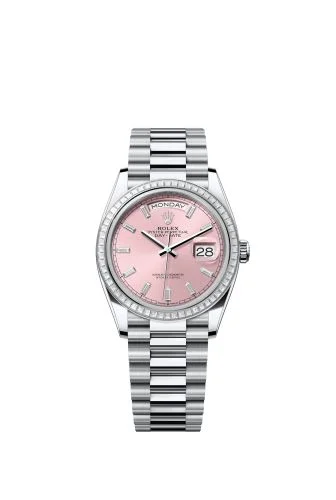 Rolex - 128396TBR-0025 Day-Date 36 Platinum - Baguette / Pink - Baguette / President