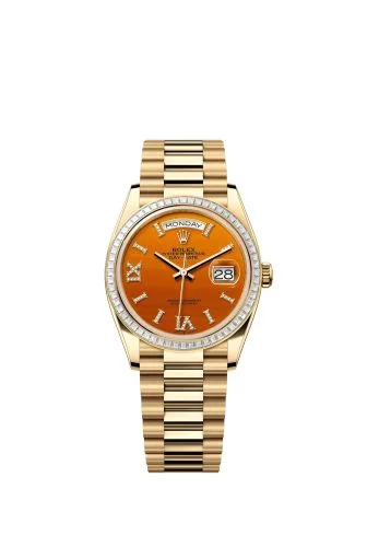 Rolex - 128398TBR-0018 Day-Date 36 Yellow Gold - Baguette / Carnelian / President