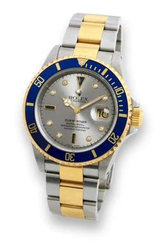 Rolex - 16613 Serti Silver Submariner Date 16613 Serti Silver