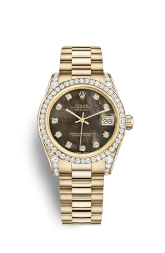 Rolex - 178158-0051 Datejust 31 Yellow Gold Diamond / President / Black MOP
