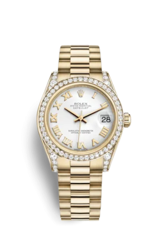 Rolex - 178158-0054 Datejust 31 Yellow Gold Diamond / President / White Roman