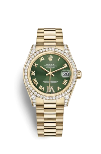 Rolex - 178158-0062 Datejust 31 Yellow Gold Diamond / President / Olive Computer