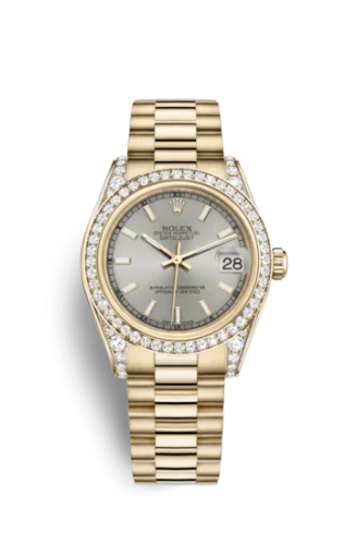 Rolex - 178158-0066 Datejust 31 Yellow Gold Diamond / President / Silver